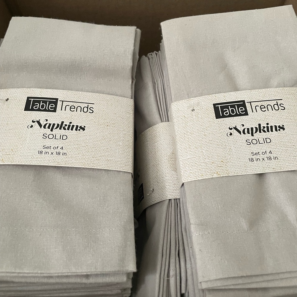 Table Trends Napkins in neutral taupe. 12 packs available.NWT